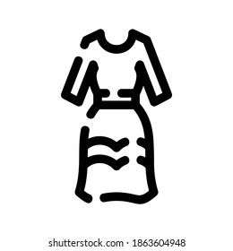 icono del vector de línea delgada de vestir, símbolo del vector aislado de ilustración