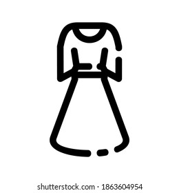 dress thin line vector icon, illustration isolated vector sign symbol