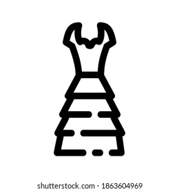 dress thin line vector icon, illustration isolated vector sign symbol