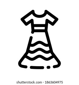 dress thin line vector icon, illustration isolated vector sign symbol