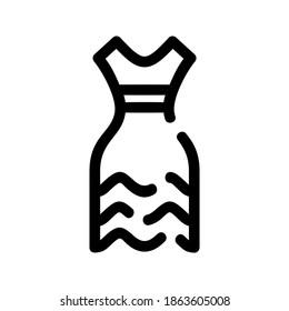 icono del vector de línea delgada de vestir, símbolo del vector aislado de ilustración