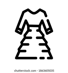 dress thin line vector icon, illustration isolated vector sign symbol