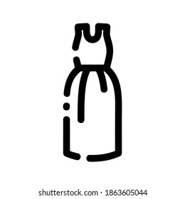 icono del vector de línea delgada de vestir, símbolo del vector aislado de ilustración
