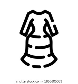 icono del vector de línea delgada de vestir, símbolo del vector aislado de ilustración