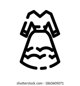 icono del vector de línea delgada de vestir, símbolo del vector aislado de ilustración