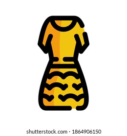 dress thin line vector icon in flat design, illustration isolated vector sign symbol