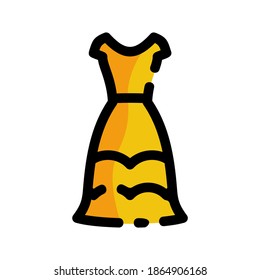 dress thin line vector icon in flat design, illustration isolated vector sign symbol