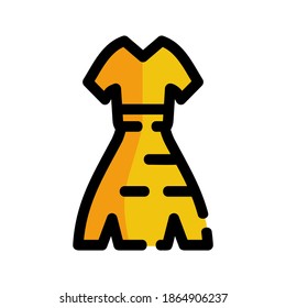 dress thin line vector icon in flat design, illustration isolated vector sign symbol