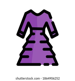 icono del vector de línea delgada de vestir en diseño plano, símbolo de signo vectorial aislado de ilustración