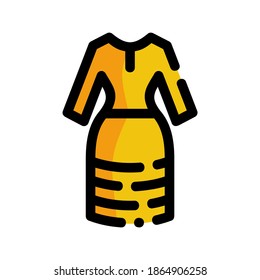 dress thin line vector icon in flat design, illustration isolated vector sign symbol