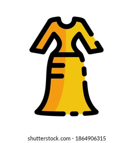 icono del vector de línea delgada de vestir en diseño plano, símbolo de signo vectorial aislado de ilustración