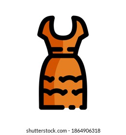 dress thin line vector icon in flat design, illustration isolated vector sign symbol