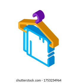Dress Things On Hanger vector isometric sign. color isolated symbol illustration