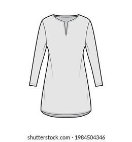 Dress Tunic Technical Fashion Illustration Long Stock Vector (Royalty ...