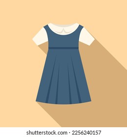 Vestir el vector plano de icono uniforme. Escolar. Niño de la moda