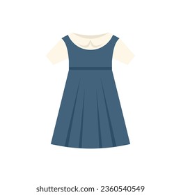 Vestir el vector plano de icono uniforme. Escolar. Niños de moda aislados