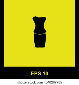 Dress vector black icon. Isolated illustration. Business picture.