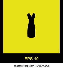 Dress vector black icon. Isolated illustration. Business picture.