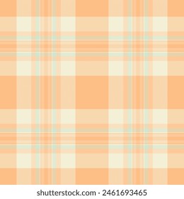 Dress vector check fabric, couch texture seamless textile. Random tartan pattern plaid background in light and orange color.