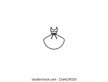 Dress Vector Flat Emoticon Isolated Gown Stock Vector (Royalty Free ...