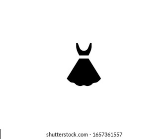 Dress Vector Flat Icon. Isolated Red Lady Dress Emoji Illustration 