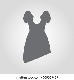 Dress vector icon. Asymmetrical dress icon.