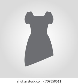 Dress vector icon. Asymmetrical dress icon.