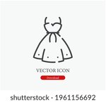 Dress vector icon.  Editable stroke. Symbol in Line Art Style for Design, Presentation, Website or Apps Elements, Logo. Pixel vector graphics - Vector
