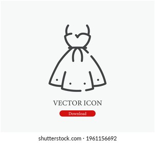 Dress vector icon.  Editable stroke. Symbol in Line Art Style for Design, Presentation, Website or Apps Elements, Logo. Pixel vector graphics - Vector