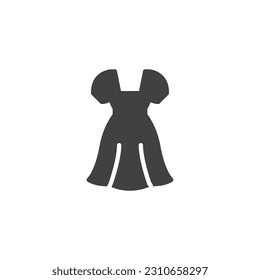 Icono vectorial de vestir. signo plano relleno para concepto móvil y diseño web. Icono de glifo vestido de manga corta. Símbolo, ilustración del logotipo. Gráficos vectoriales