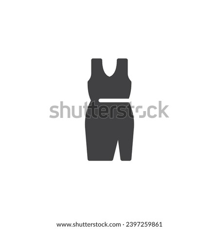 Dress vector icon. filled flat sign for mobile concept and web design. Slit dress glyph icon. Apparel, clothing symbol, logo illustration. Vector graphics