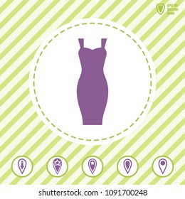 dress vector icon. Flat design style