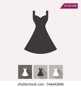 Dress vector icon. Illustration isolated for graphic and web design.