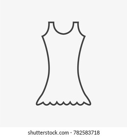 Dress vector icon isolated on light grey background