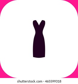 Dress vector icon on white background.