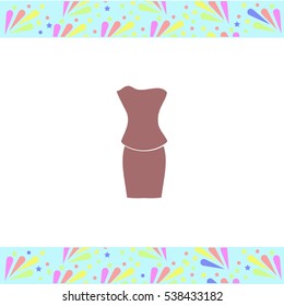Dress vector icon on white background. Isolated illustration. Business picture.