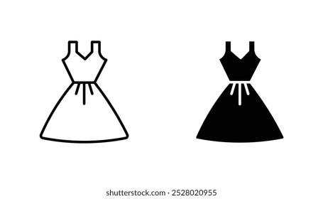 Conjunto de iconos de Vector de vestir en color blanco y negro.