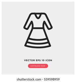 Dress Vector Icon, Woman Clothes Symbol. Modern, Simple Flat Vector Illustration For Web Site Or Mobile App