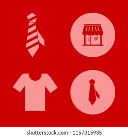dress vector icons set. with tie, shop and t shirt in set
