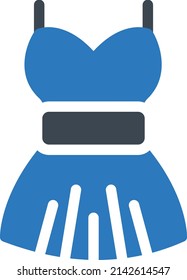 dress vector illustration isolated on a transparent background. glyph vector icons for concept or web graphics.
