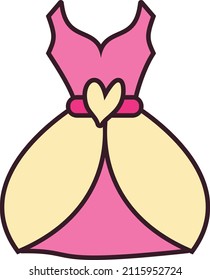 dress Vector illustration on a transparent background.Premium quality symmbols.Vector line flat icon for concept and graphic design.
