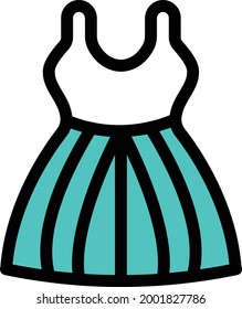 dress vector line colour icon