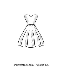 Dress vector sketch icon isolated on background. Hand drawn Dress icon. Dress sketch icon for infographic, website or app.