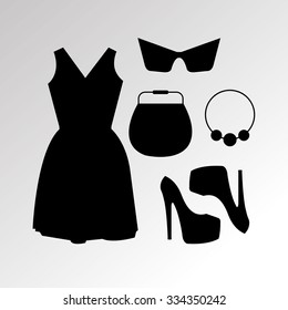 dress vector sunglasses fashion jacket shirt shoes clothing set collection shoes boots