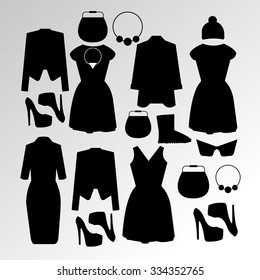 dress vector sunglasses fashion jacket shirt shoes clothing set collection shoes boots