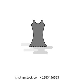 Dress  Web Icon. Flat Line Filled Gray Icon Vector