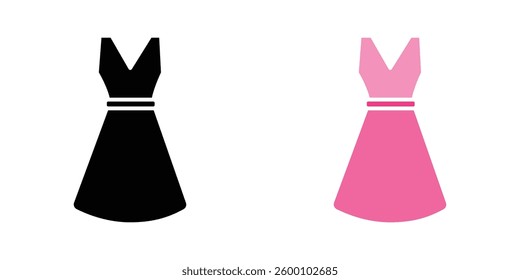 Dress web vector icons set