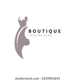 Dress woman logo design beauty fashion for boutique shop vector template vector