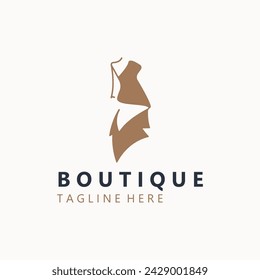 Dress woman logo design beauty fashion for boutique shop vector template vector
