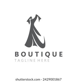 Dress woman logo design beauty fashion for boutique shop vector template vector